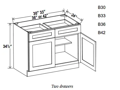 Duplicate Door Top Drawer Bases - Builder Line