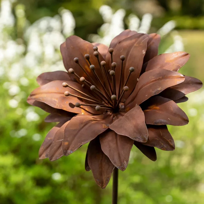 Handmade Wild Anemone Steel Flower Garden Art Available Two Sizes