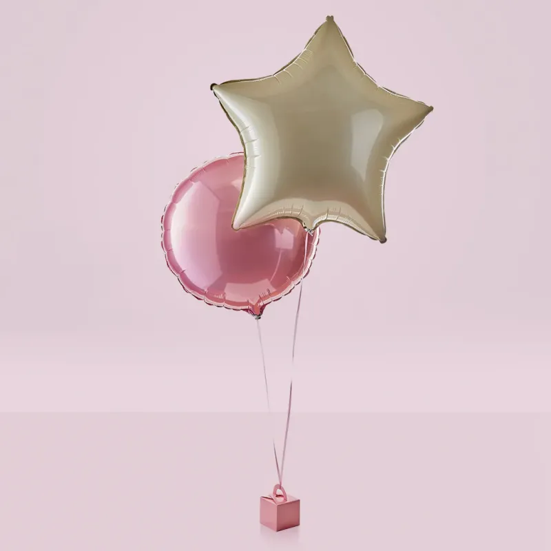 Moon and Stars Balloon Duo - Fuchsia
