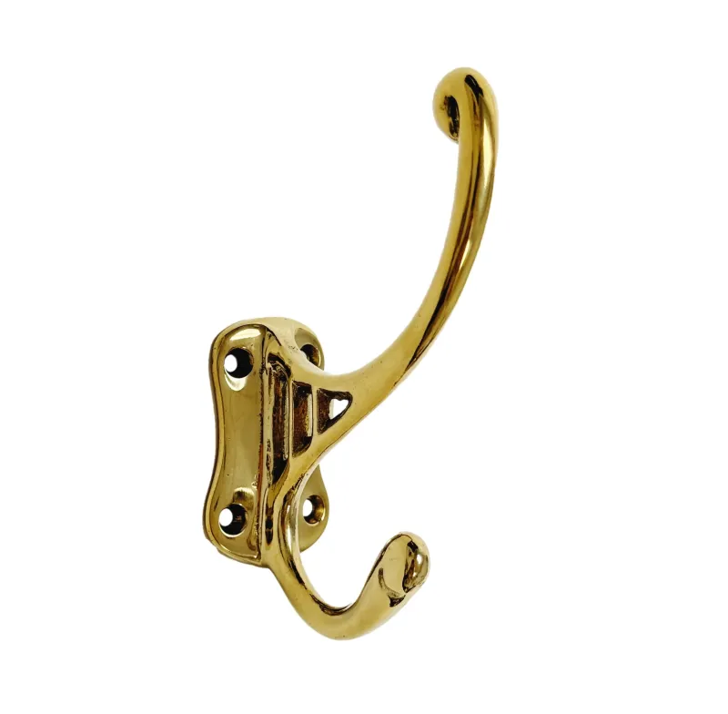 Polished Unlacquered Warm alloy "Double" Wall Hook