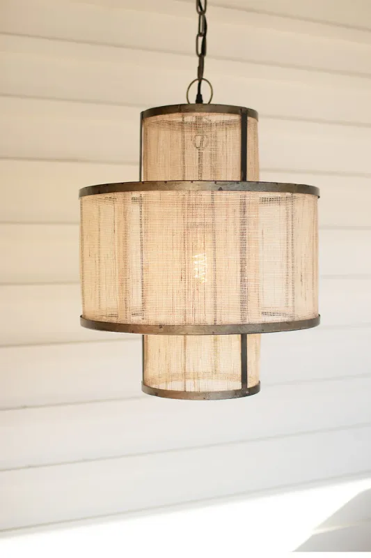 Twofold layered metal pendant light