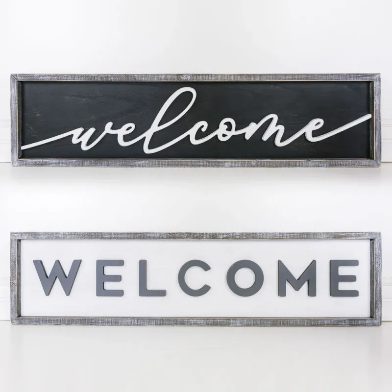 Welcome Paired sided sign