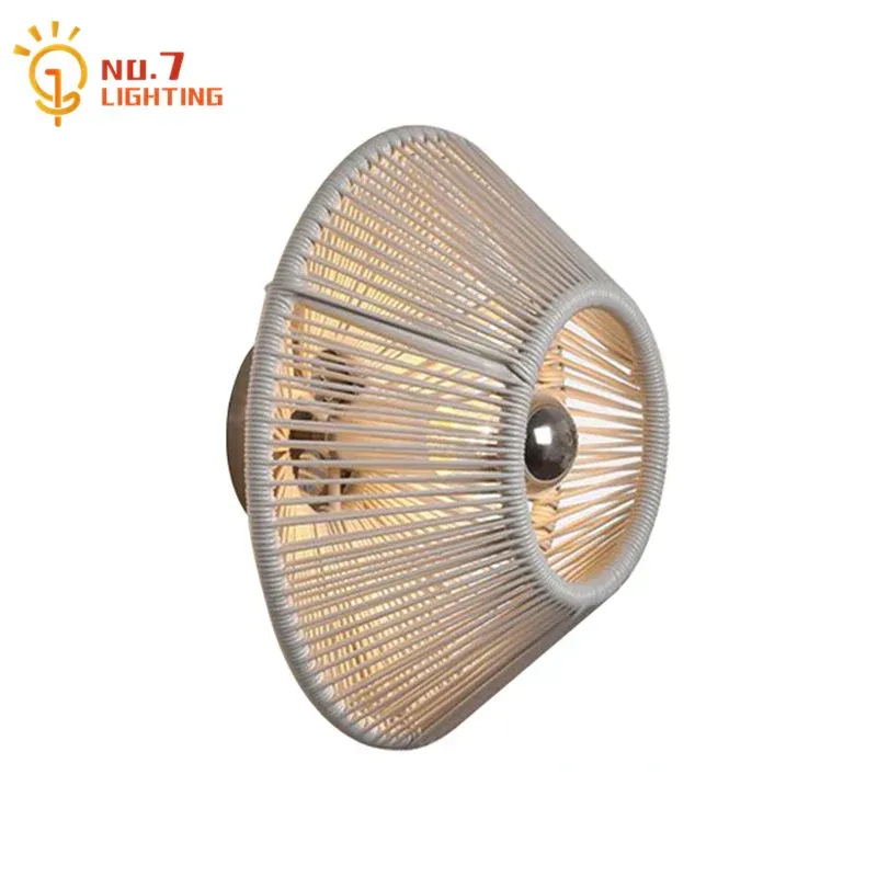 Battery Operated Afralia™ Wabi-sabi Tpr Rattan LED Wall Lamp Indoor Living Room Bedroom Tea House