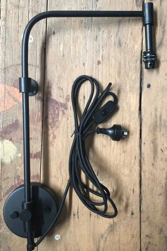 Wing Arm DIY Wall Lamp - B22 Inline Switch and Wall Plug