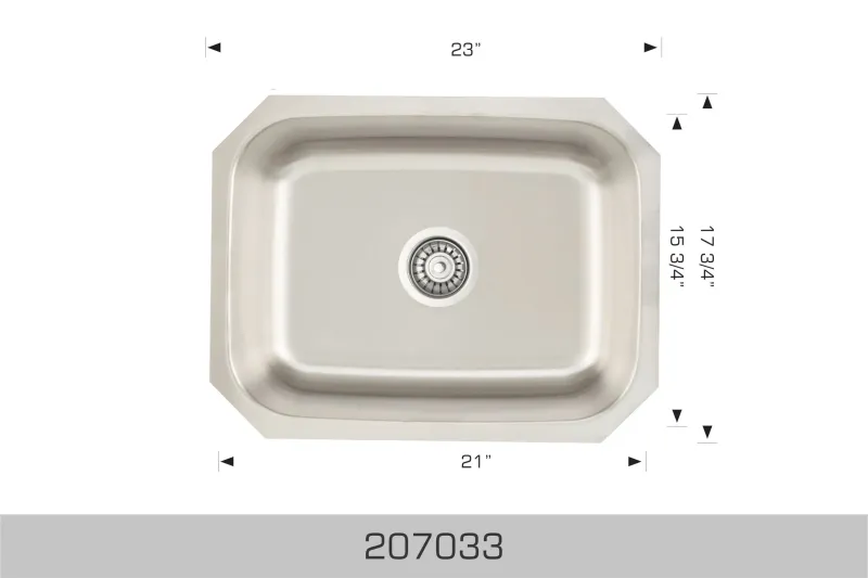 Bosco Builder Series 23" x 17" Individual Bowl Kitchen Sink Undermount 207033