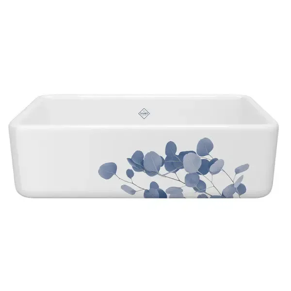 Lancaster™ 33" One-only Bowl Farmhouse Apron Front Fireclay Kitchen Sink Eucalyptus Design