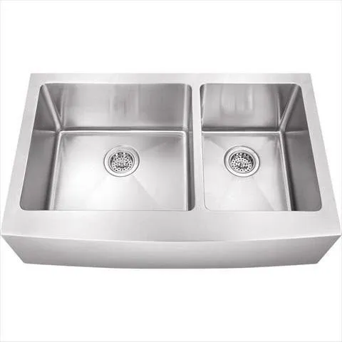 Stain-free Steel Double Butler Offset Sink