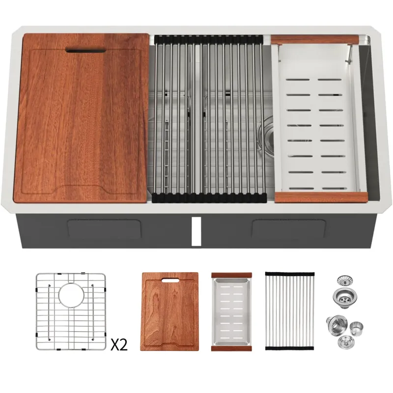 Stainless Steel Undermount Kitchen Sink Dual Bowl