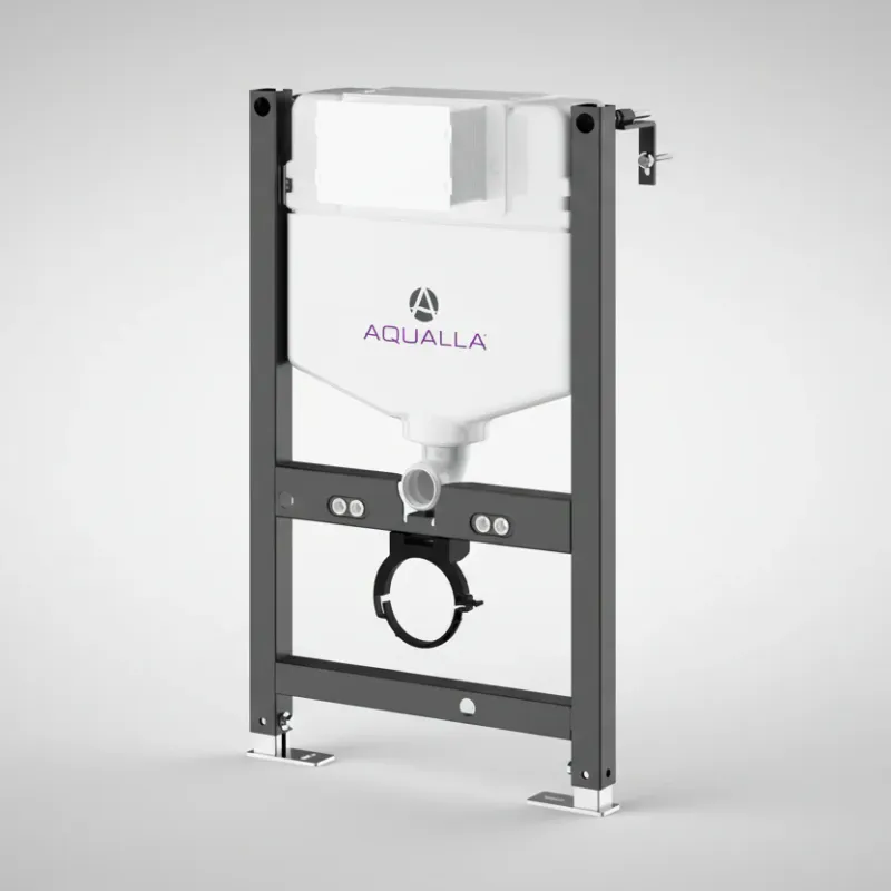 Aqualla 820mm Low-Height Concealed WC Frame & Paired Flush Cistern