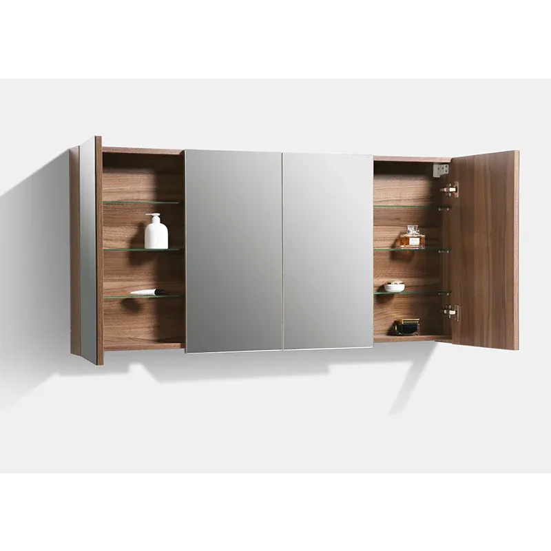Armoire de toilette bloc-miroir SIENA largeur 144 cm, noyer