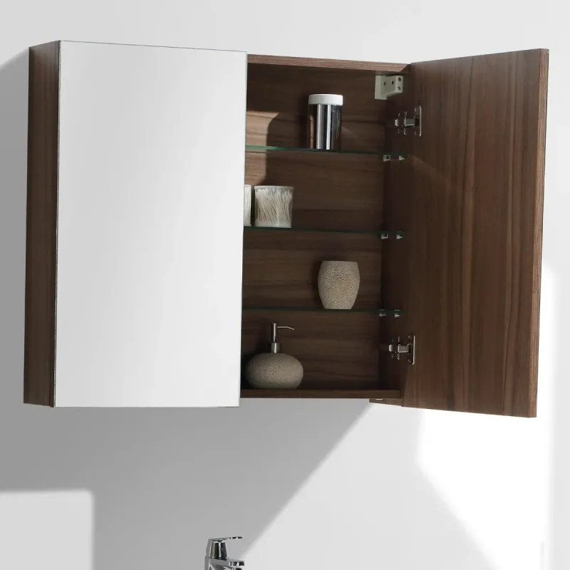 Commercial Grade Armoire de toilette bloc-miroir SIENA largeur 80 cm, noyer