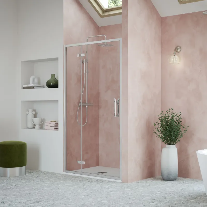 Flair - ETO Hinged & Inline Shower Door sterling