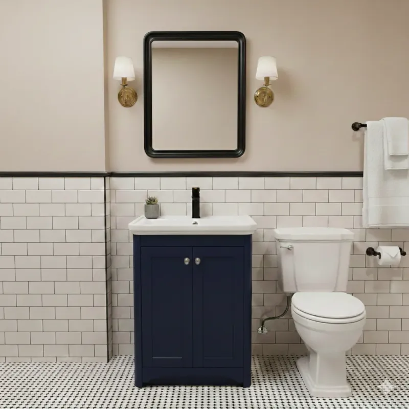 Lambeth 60cm Floor Standing Vanity Unit Indigo Ash