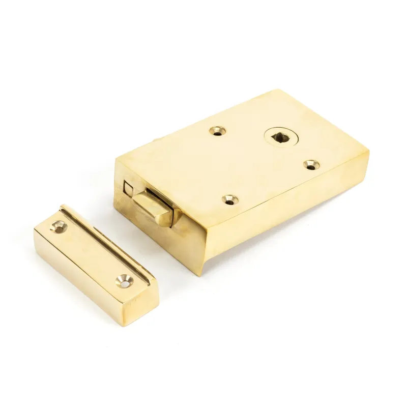 Polished Warm alloy Right Hand Bathroom Latch | From Anvil Easy Installation