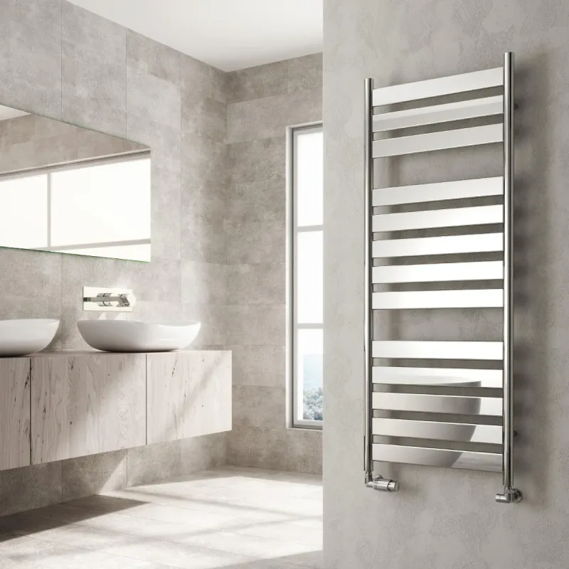Reina Carpi Flat Panel Shiny metal Steel Bathroom Radiator