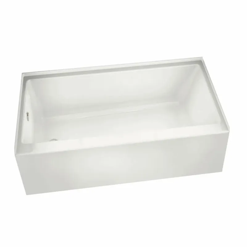 Rubix 6032 Acrylic Alcove Left-Hand Drain Bathtub Snow