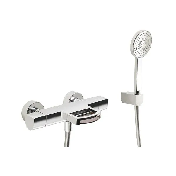 WaterSense Certified Robinet thermostatique bain/douche mural CISAL ROADSTER CASCADE avec support mural pour douchette