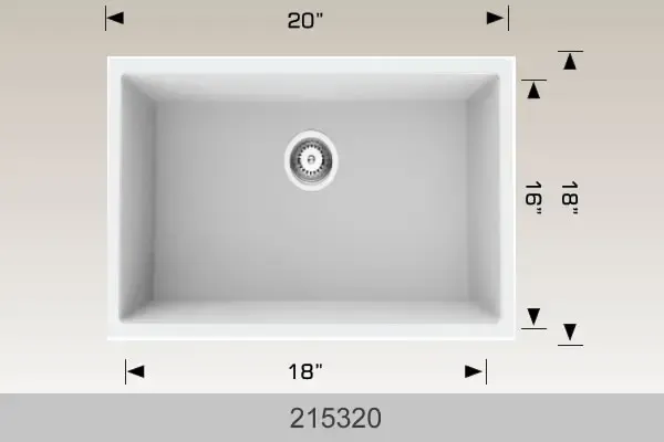 Bosco Granite Series 20″ x 18″ Undermount Kitchen Sink 215320