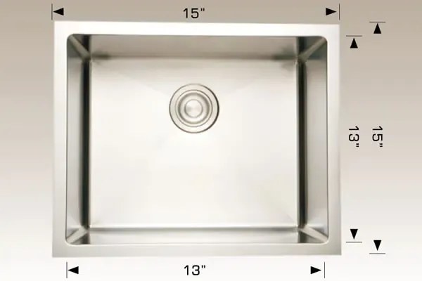 Bosco Sumptuous Series 15″ x 15″ Radius Corner Kitchen Sink 201712