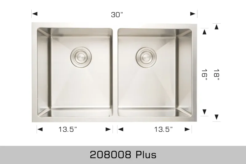 Bosco Typical Series Plus 30″ x 18″ Radius Corner Sink 208008 Plus