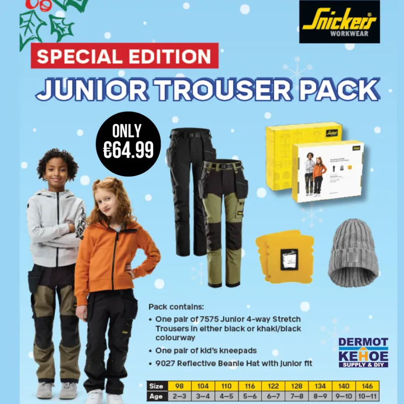 Snickers Junior Khaki Trousers Beanie & Knee Pad Gift Box
