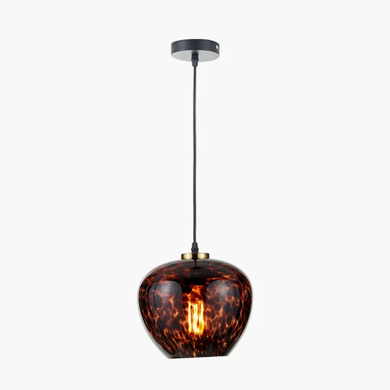 Lucien Tortoiseshell Glass Pendant – 24cm