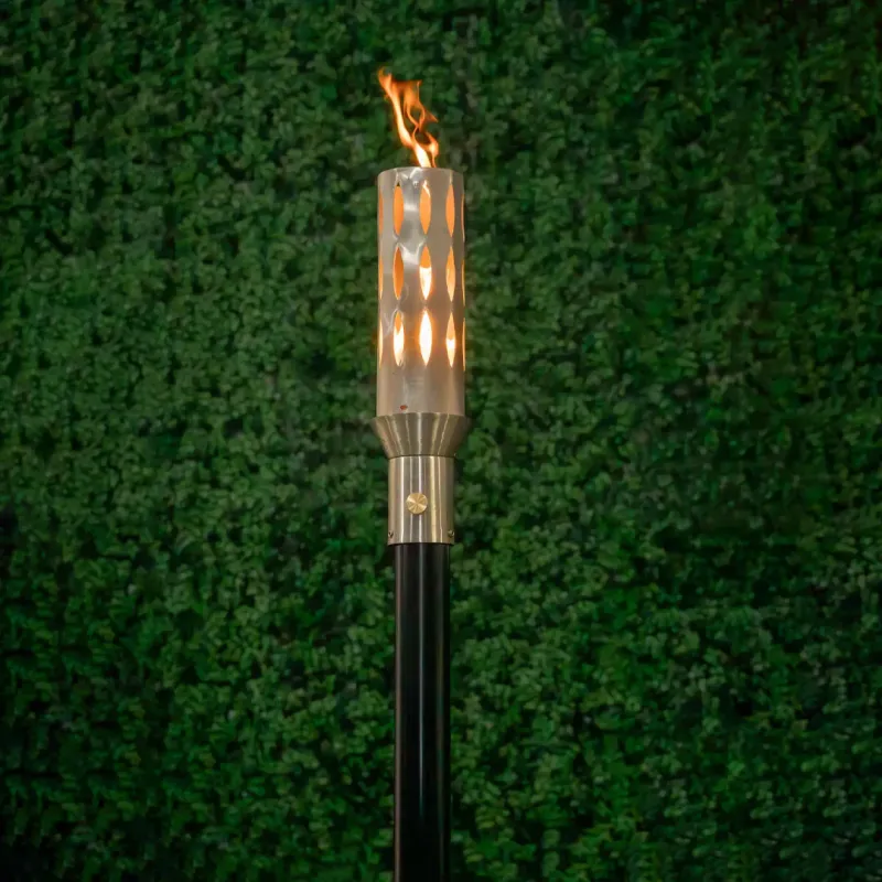 Deck Post Outdoor Plus ELLIPSE Fire Torch Stainless Metal