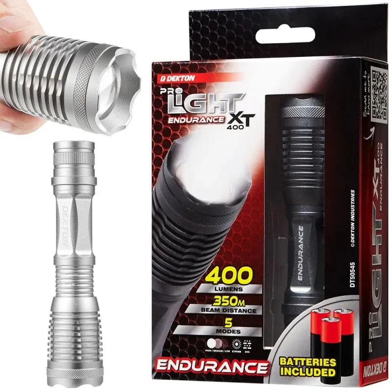 Dekton Pro Airy XT400 Endurance Torch | 400 Lumens, 350m Beam Distance