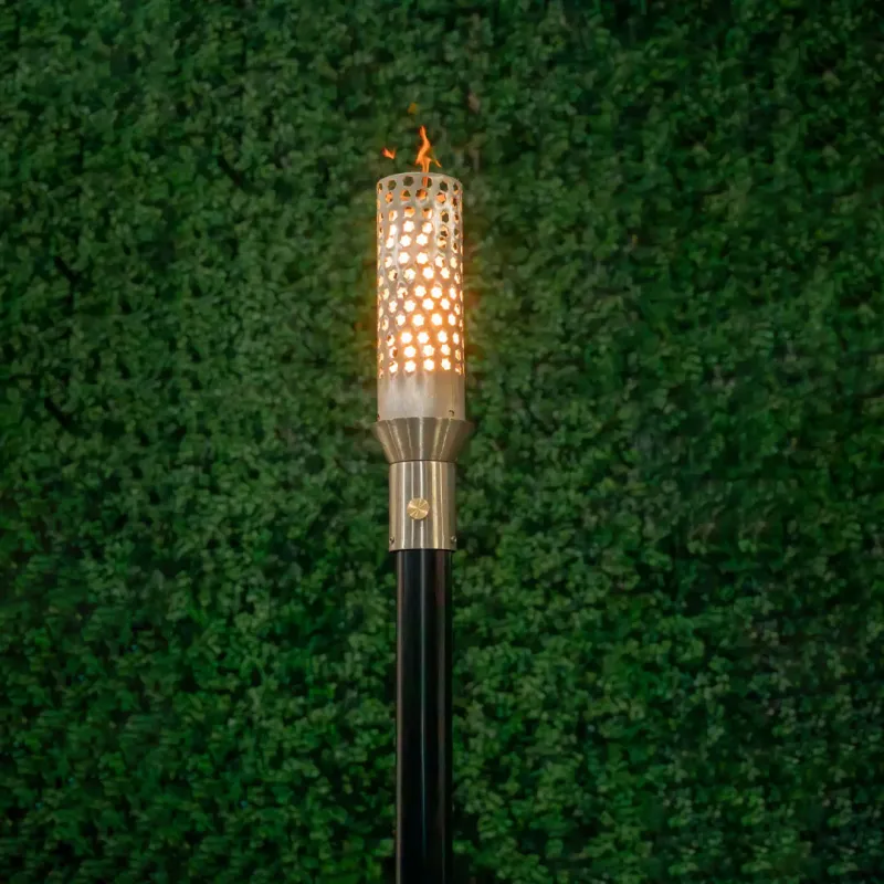 Low Voltage Outdoor Plus HONEYCOMB Fire Torch Stainless Chromed