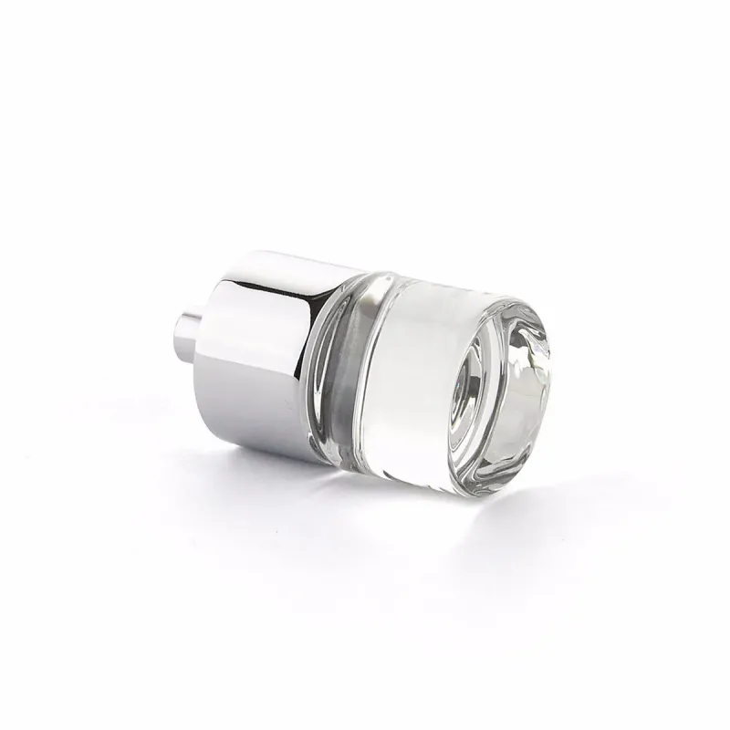 Shiny Chrome City Lights 7/8" Cylinder Glass Knob