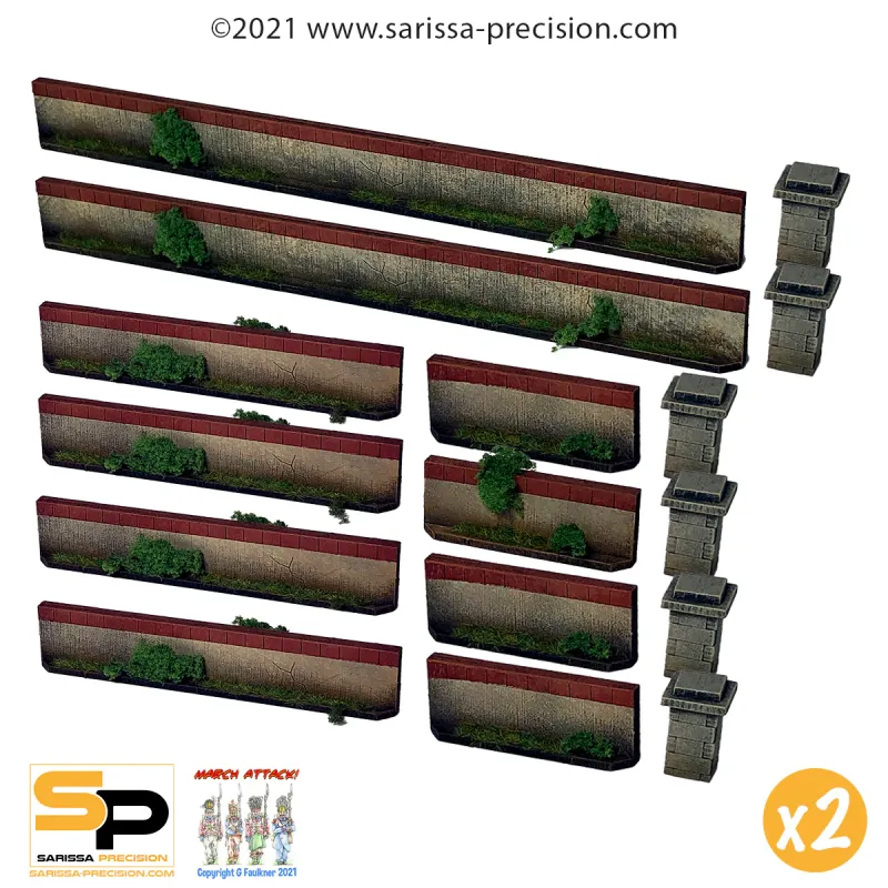 360-Degree Walls - Low Stucco Walls, Intact