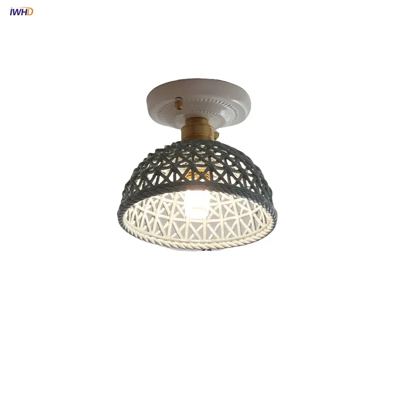 Afralia™ Indigo Hollow-out Ceramic LED Ceiling Lamp