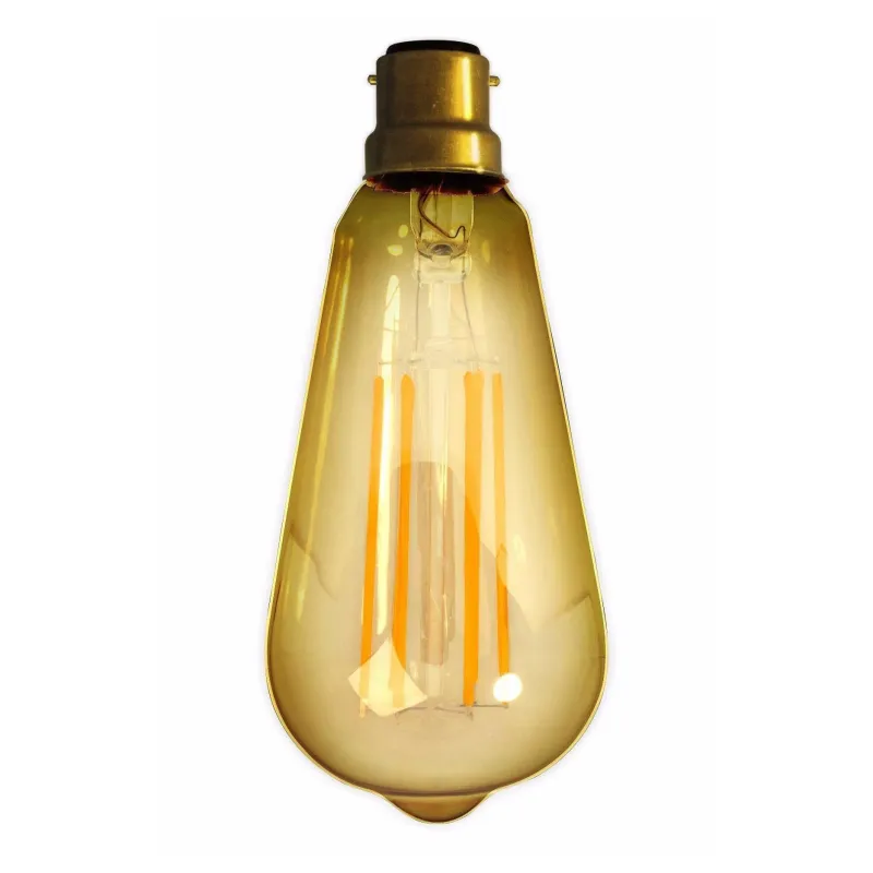 Dimmable Warm White Bayonet 4W LED Edison Squirrel Cage Gilded Filament Bulb