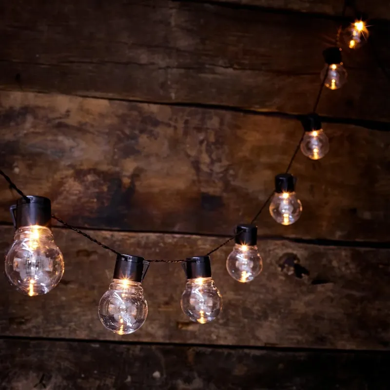 Solar Powered Classic LED Bulbs - Outdoor Fairy Lights