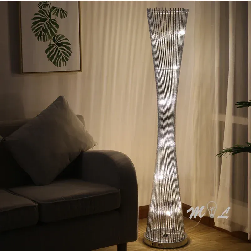 Afralia™ Aluminum Tower Floor Lamp Living Room Decor – Modern LED Standing Airy - 16.4 Feet