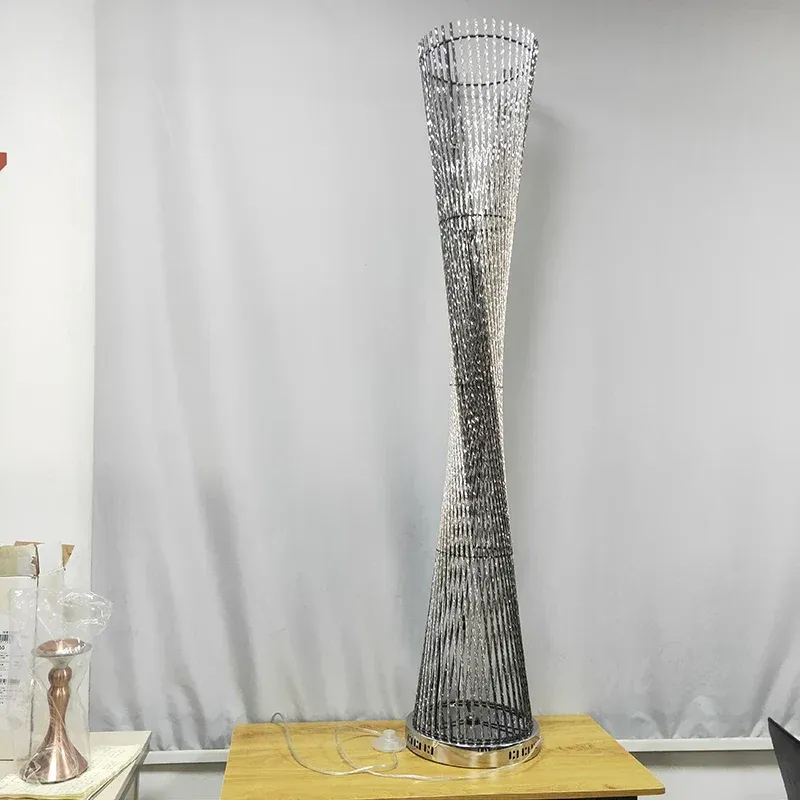 Afralia™ Aluminum Tower Floor Lamp Living Room Decor - Modern LED Stand Portable