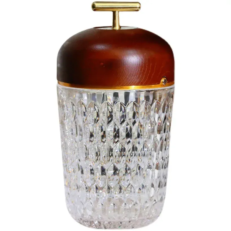 Afralia™ Conical Crystal Bedside Lamp: Graceful LED Reading Light Home Decoration & Atmosphere Cool White