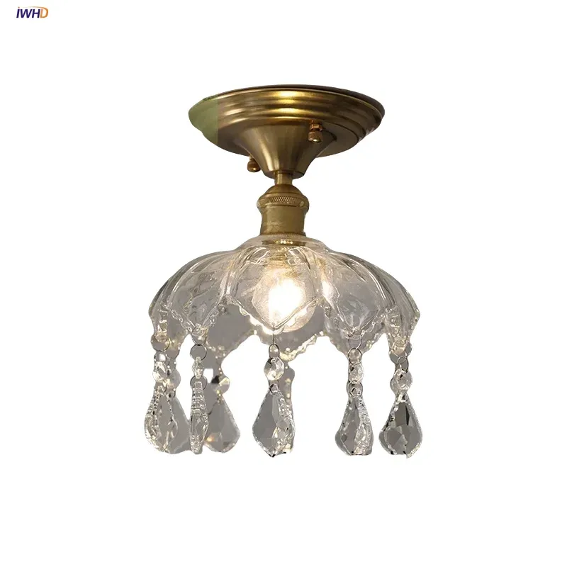 Afralia™ Crystal Glass High-end LED Ceiling Light Hallway Bedroom Corridor Interior Decor