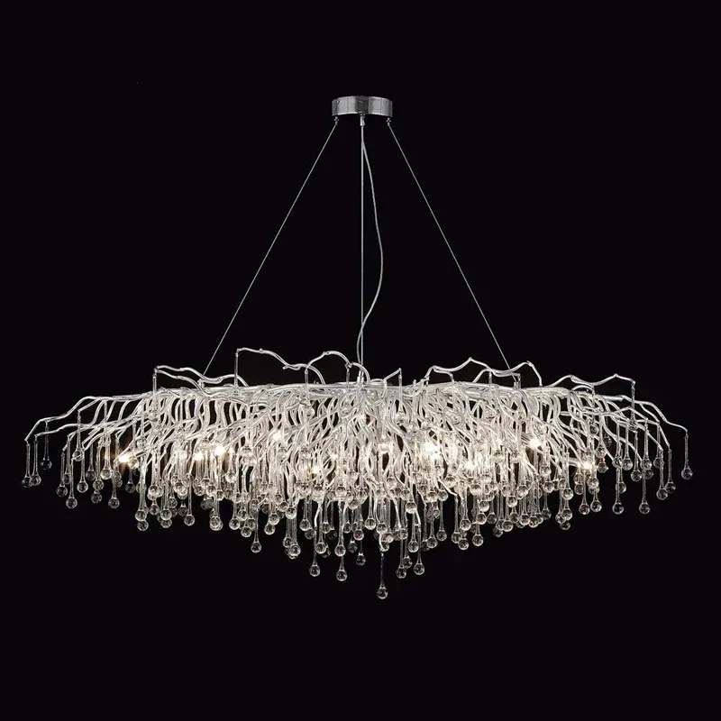 Afralia™ Crystal Water Drop Branch Chandelier: Upmarket LED Lighting Hall, Living Room, or Bar