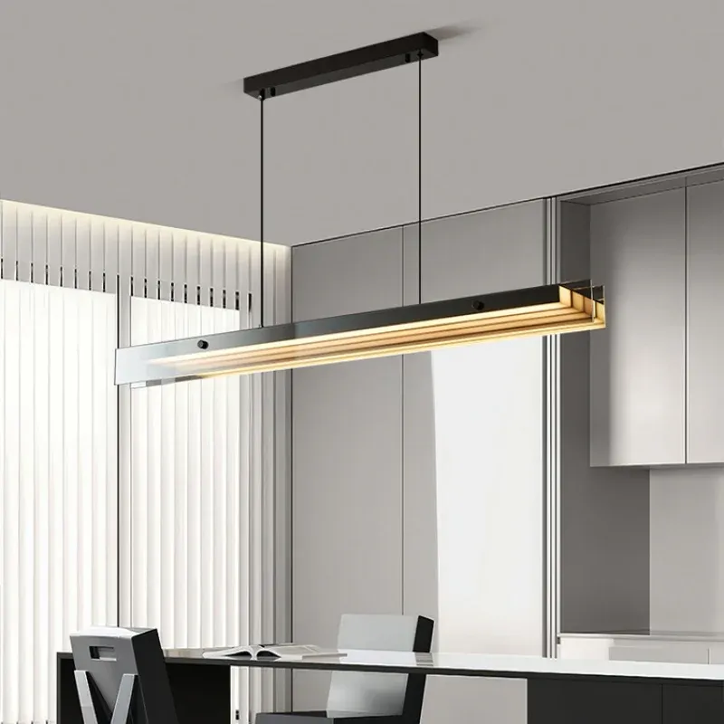 Afralia™ Glass Pendant Buoyant Bar LED Linear Strip Modern Lighting