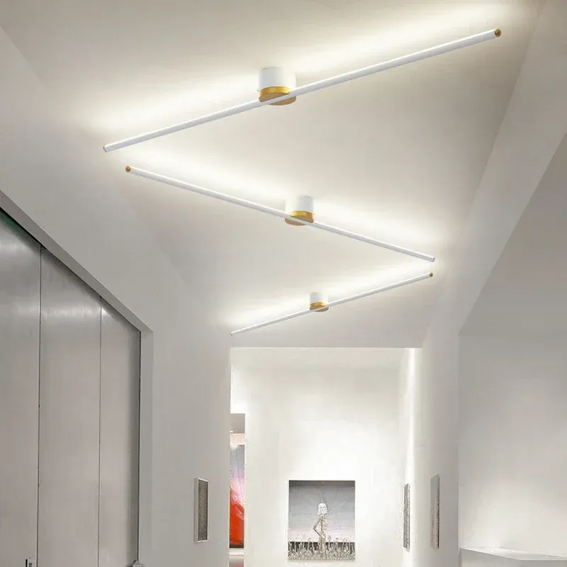 Afralia™ LED Strip Ceiling Light: Polished Modern Design Home Lighting Ambiance - 16.4 Feet