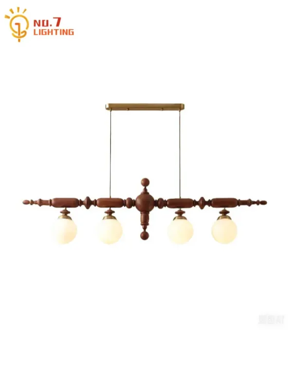 Afralia™ Wood Long Strip Chandeliers LED E27 Iconic Pendant Lights