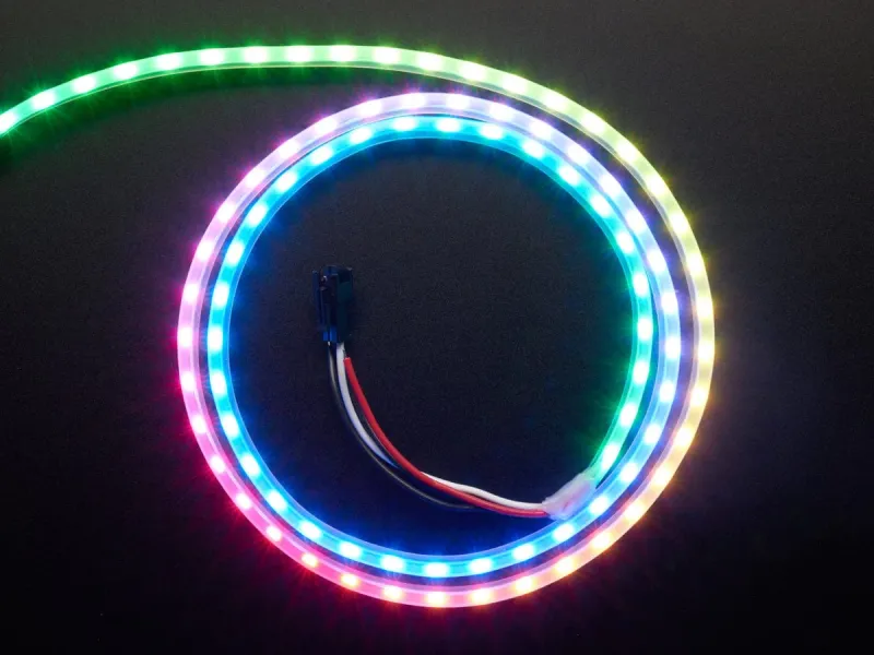 Battery Operated Adafruit NeoPixel LED Side Airy Strip - Black 90 LED [Discontinued]