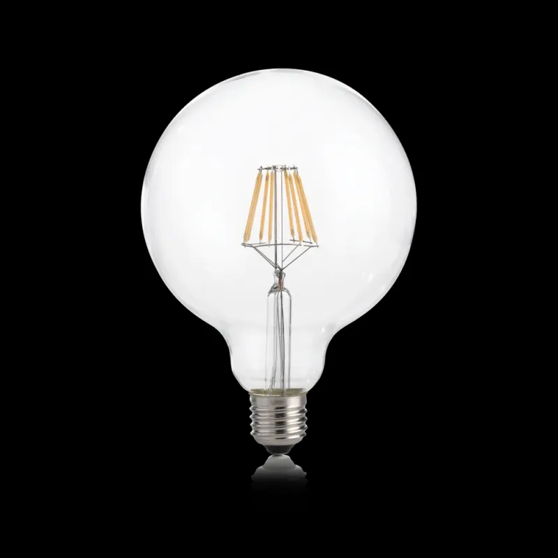 Lampadina filamento led Globo G125 E27 vetro trasparente