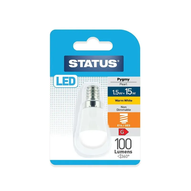 Status Energy-Efficient LED Pygmy Bulb | 1.3W, 100 Lumens, Warm Pearl Light