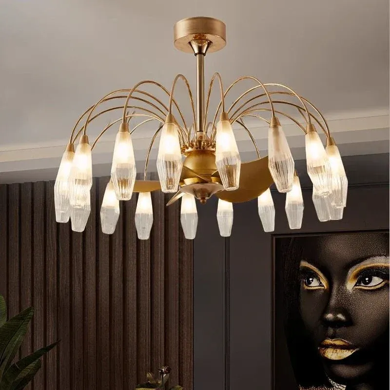 Afralia™ Ceiling Fan Lights LED, Sleek Indoor Lighting Living Room, Bedroom, Dining Room