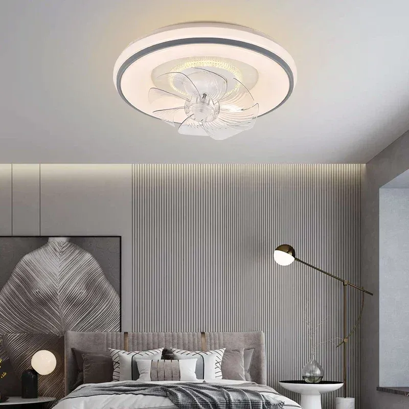 Afralia™ LED Ceiling Fan: Up-to-date Scandinavian Invisible Design Living Room, Bedroom & Restaurant No Assembly Required