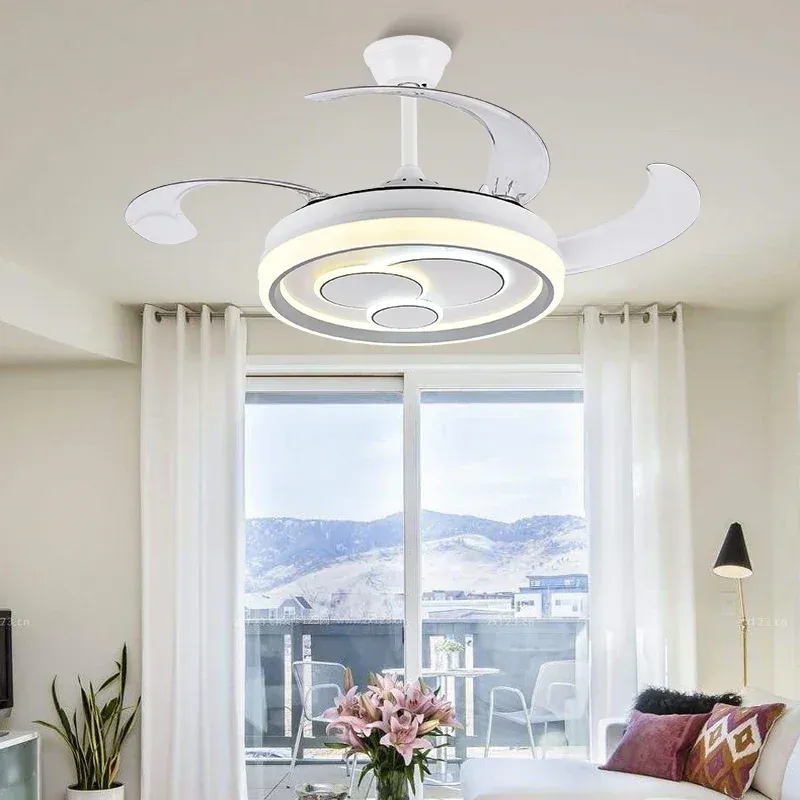 Afralia™ Modern LED Ceiling Fan Airy Bedroom Living Room Dining Room Quiet Motor