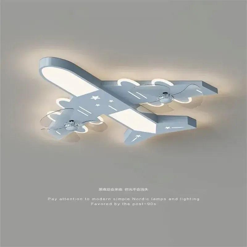 Dimmable Afralia™ Kids Room Airplane Ceiling Fan Airy Fixture