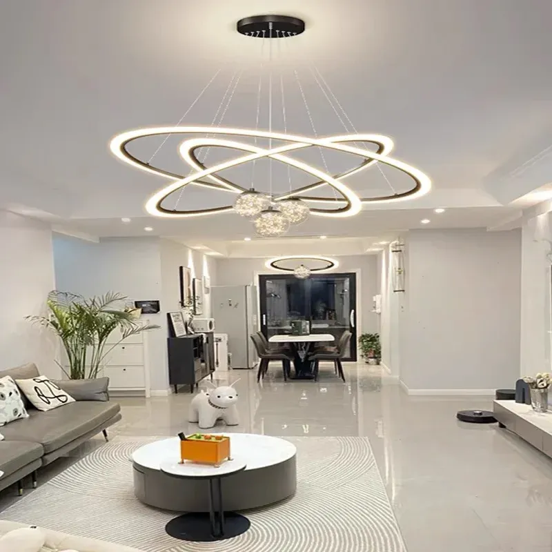 Afralia™ LED Star Chandeliers: Present-day Dimmable Lighting Living Room Bedroom Decor